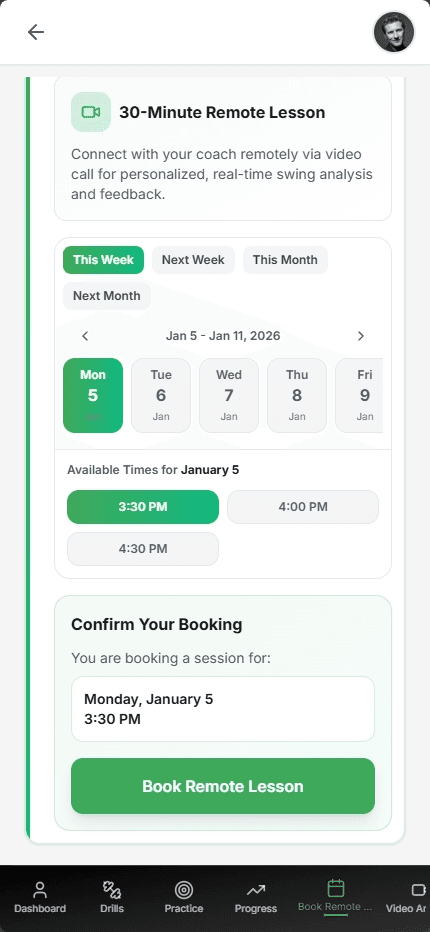 Book Remote Lesson app preview