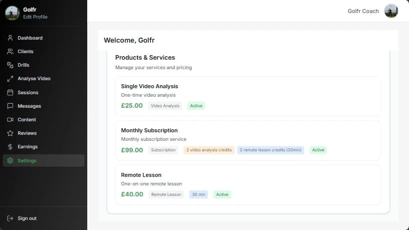 In-person coaching products and services
